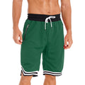 Men Basketball Shorts Breathable Casual Loose Shorts Drawstring Green Short