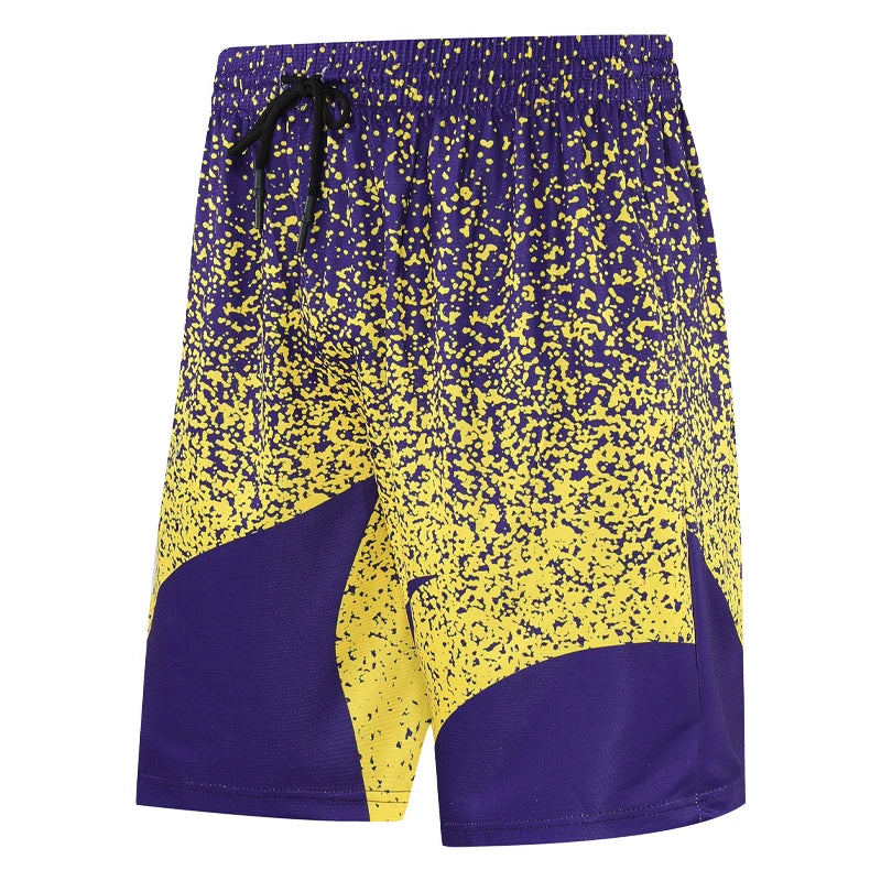 Fashion Basketball Shorts Loose Summer Running Outdoor Breathable Men Yellow Shorts