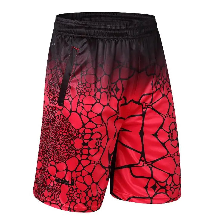 Summer Men Soccer Basket Loose Sport Shorts Red Basketball Shorts