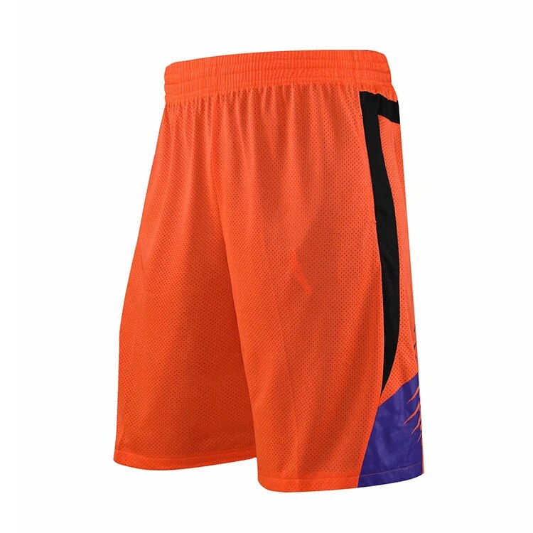 Men's Mesh Basketball Shorts Color Block Athletic Training Orange Shorts